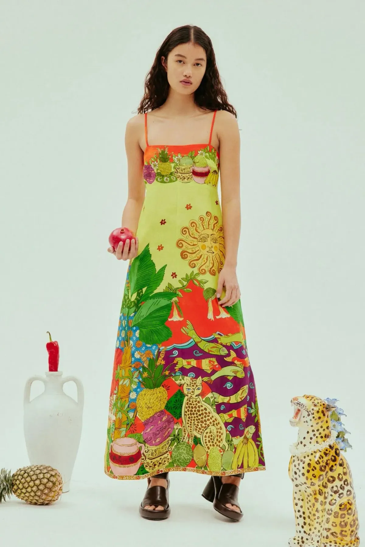 Alemais Tiger Day Dress Multi Size 16 - Image 1