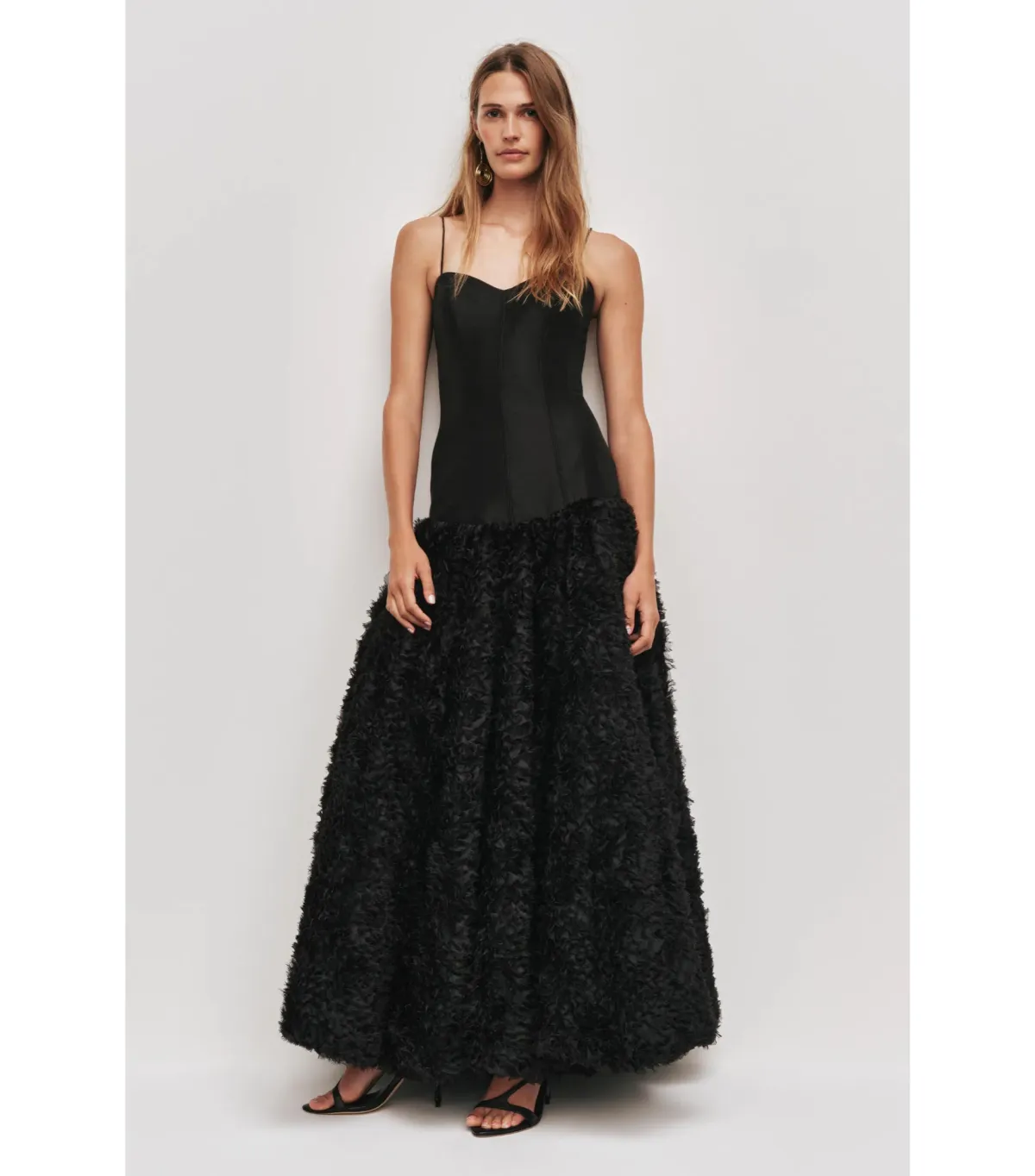 Aje Colette Corset Textured Maxi Dress Black Size AU 10 - Image 1