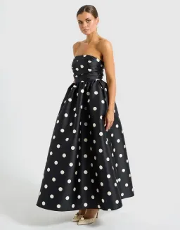 Pasduchas Dottie Strapless Midi Dress Black Size AU 8  for rent on The Volte - image 4