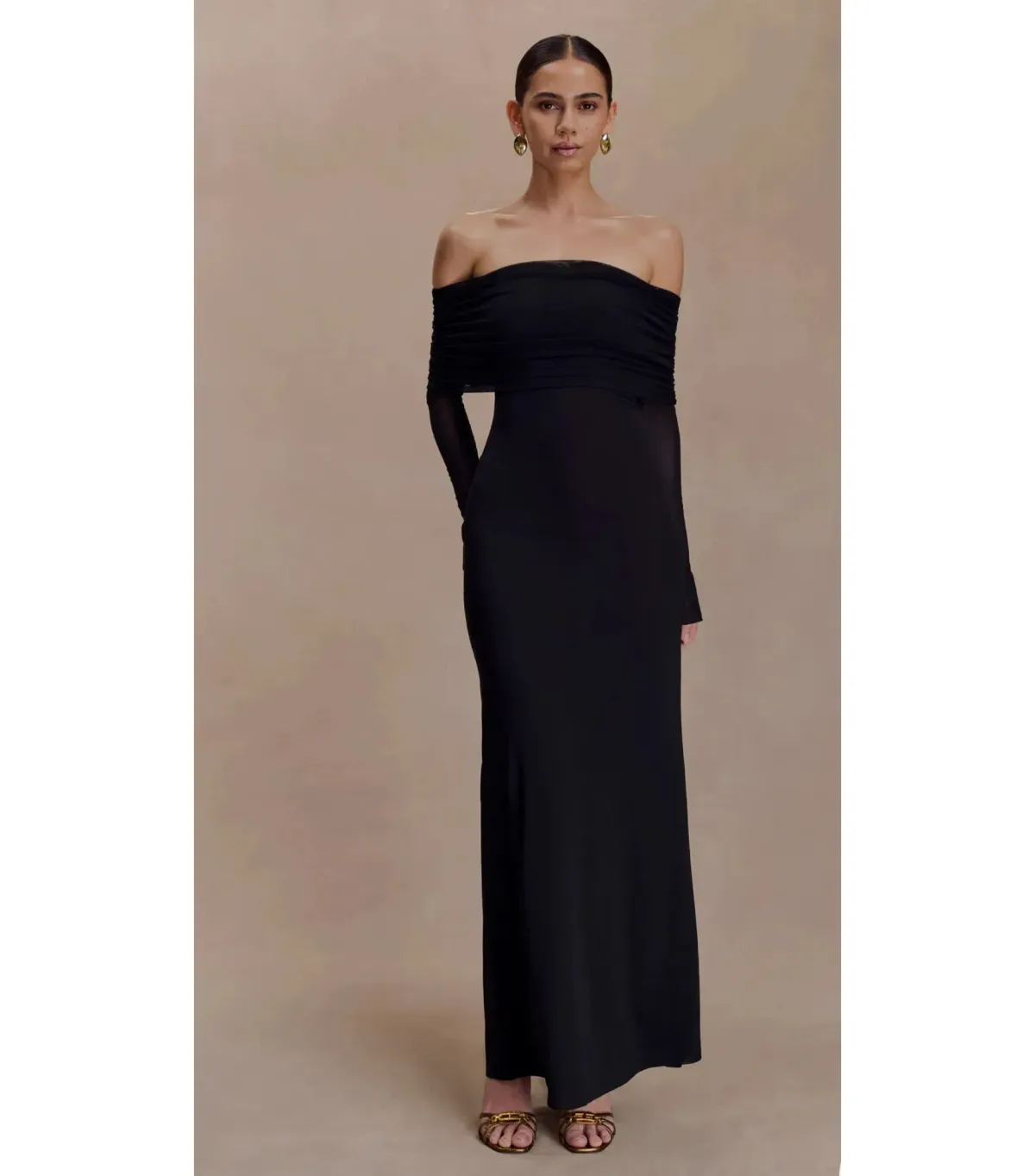 Meshki Josie Off Shoulder Maxi Dress Black Size AU 8 - Image 1