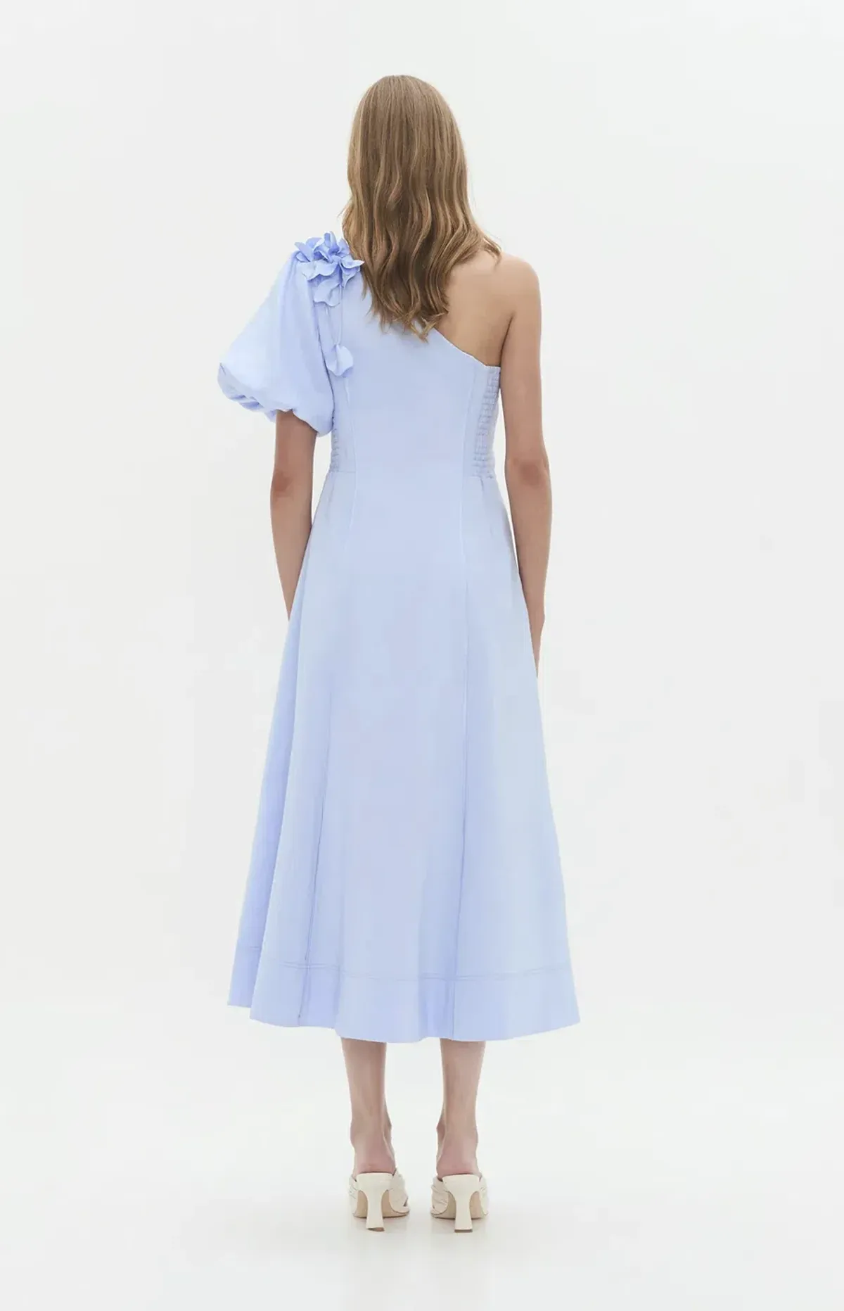 Aje Camille Midi Dress Pale Blue Size AU 10 - Image 2
