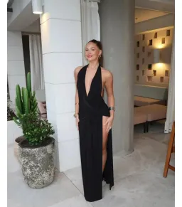 Natalie Rolt Winona Maxi Gown in Black Size 1 / AU 8  for rent on The Volte - image 1