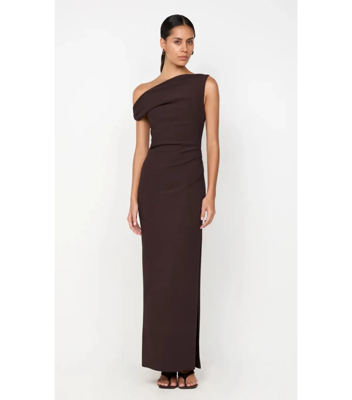 Bec & Bridge Leora Asym Maxi Dress in Dark Chocolate Size AU 12 - Image 1