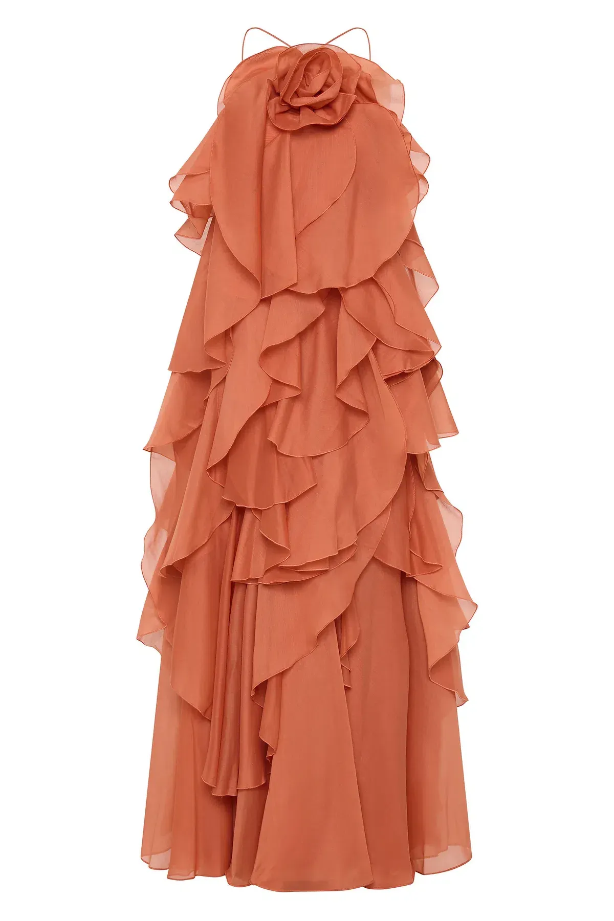 Aje Pandorea Layered Maxi Dress Coral Clay Size AU 8 - Image 8