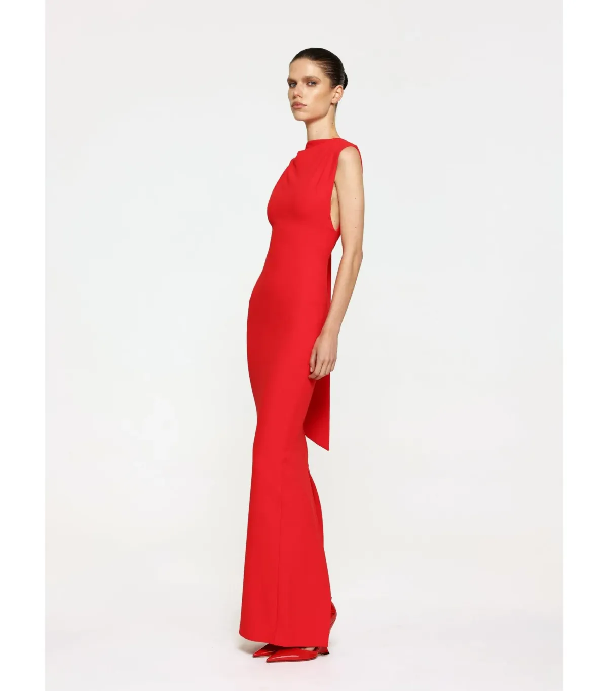 Effie Kats Audrey Maxi Gown Cherry Red Size Small / AU 8 - Image 2
