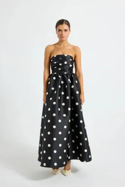 Pasduchas Dottie Strapless Midi Dress size 12 for rent on The Volte - image 1