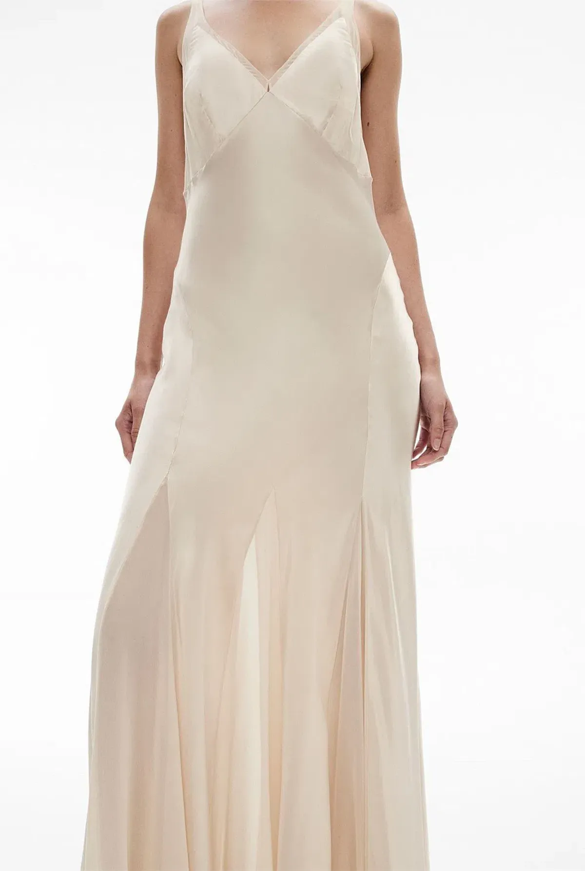 Witchery Sheer Insert Maxi Dress in Parchment Off-White Size AU 8  - Image 4