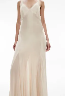 Witchery Sheer Insert Maxi Dress in Parchment Off-White Size AU 8  for rent on The Volte - image 4