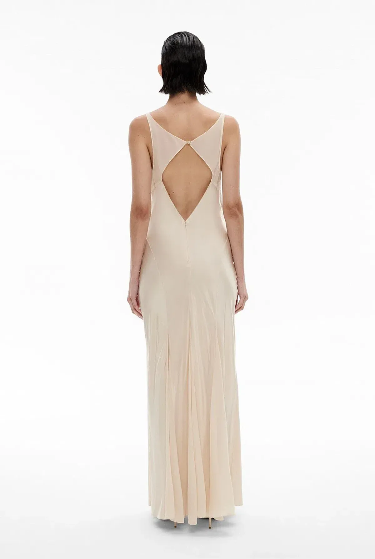 Witchery Sheer Insert Maxi Dress in Parchment Off-White Size AU 8  - Image 6