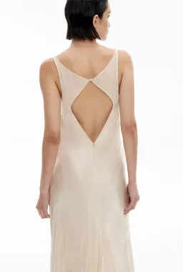 Witchery Sheer Insert Maxi Dress in Parchment Off-White Size AU 8  for rent on The Volte - image 5