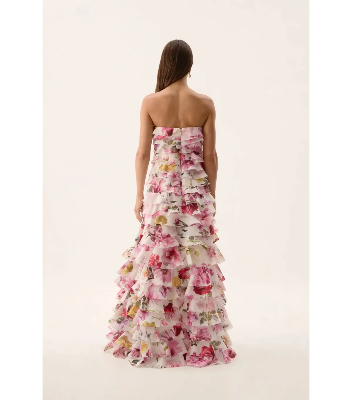 Aje Fleur Pleated Maxi Gown in Collage Floral Size AU 4 - Image 3