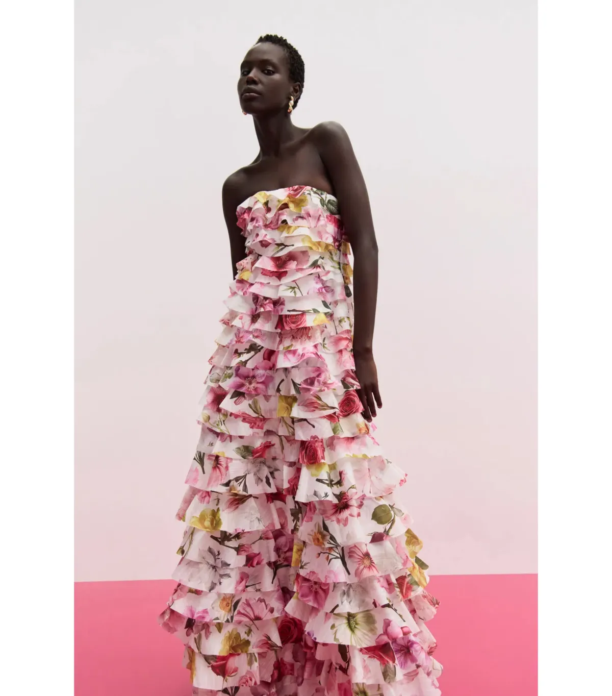 Aje Fleur Pleated Maxi Gown in Collage Floral Size AU 4 - Image 4
