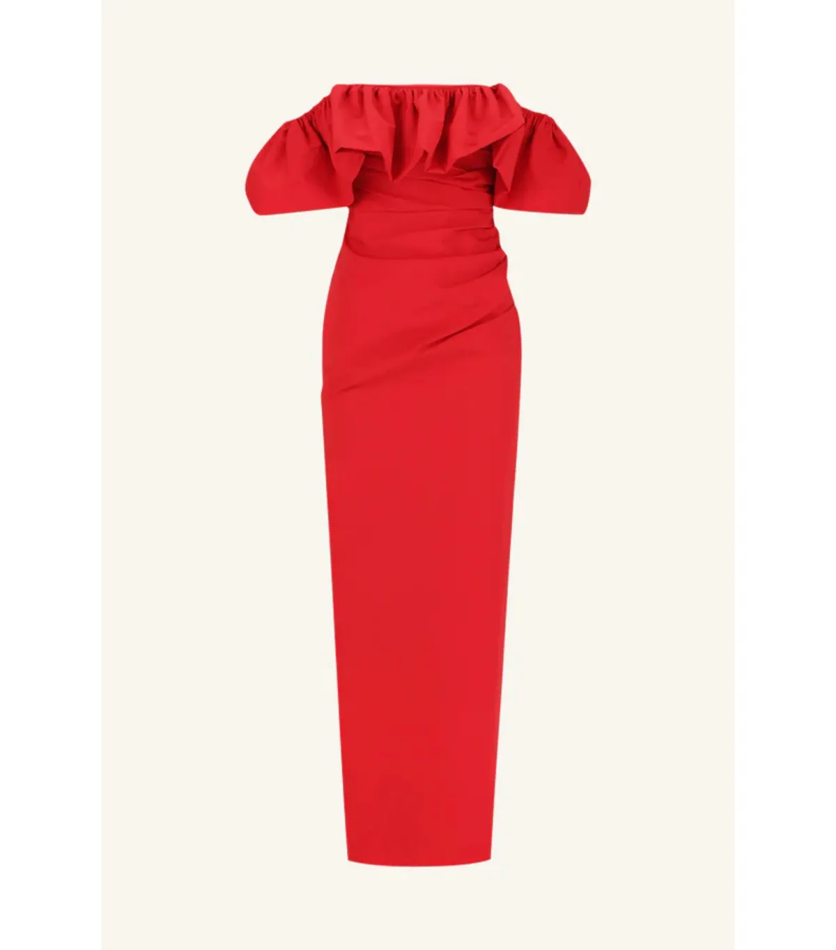 Shona Joy Campbell Off Shoulder Bubble Maxi Dress Goji Size AU 8 - Image 7