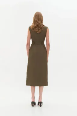 Aje  Blake Utility Midi Dress Khaki Size AU 14 for rent on The Volte - image 5