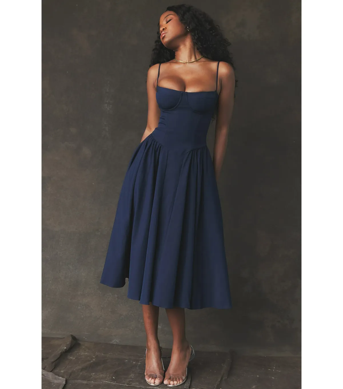 House Of CB Samaria Corset Sundress French Navy Size AU 6  - Image 3