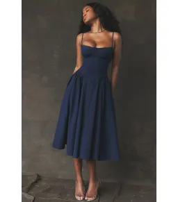 House Of CB Samaria Corset Sundress French Navy Size AU 6  for rent on The Volte - image 3
