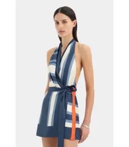 Sir the Label Dazed Wrap Halter Mini Dress Studio Print Size 2 / AU 10 for rent on The Volte - image 4