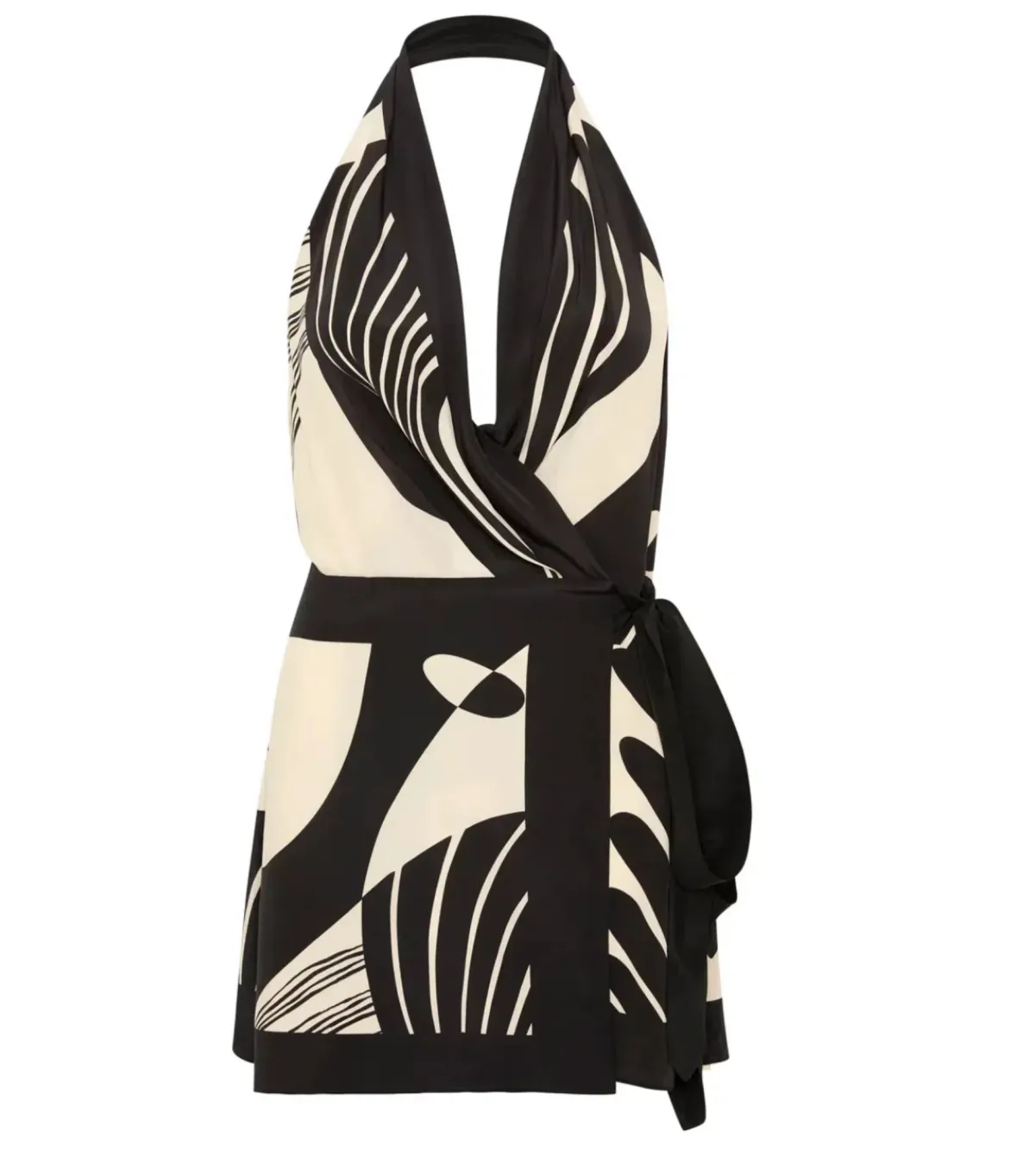 Sir The Label Realisme Wrap Halter Mini Dress Papier Print Size AU 8  - Image 3