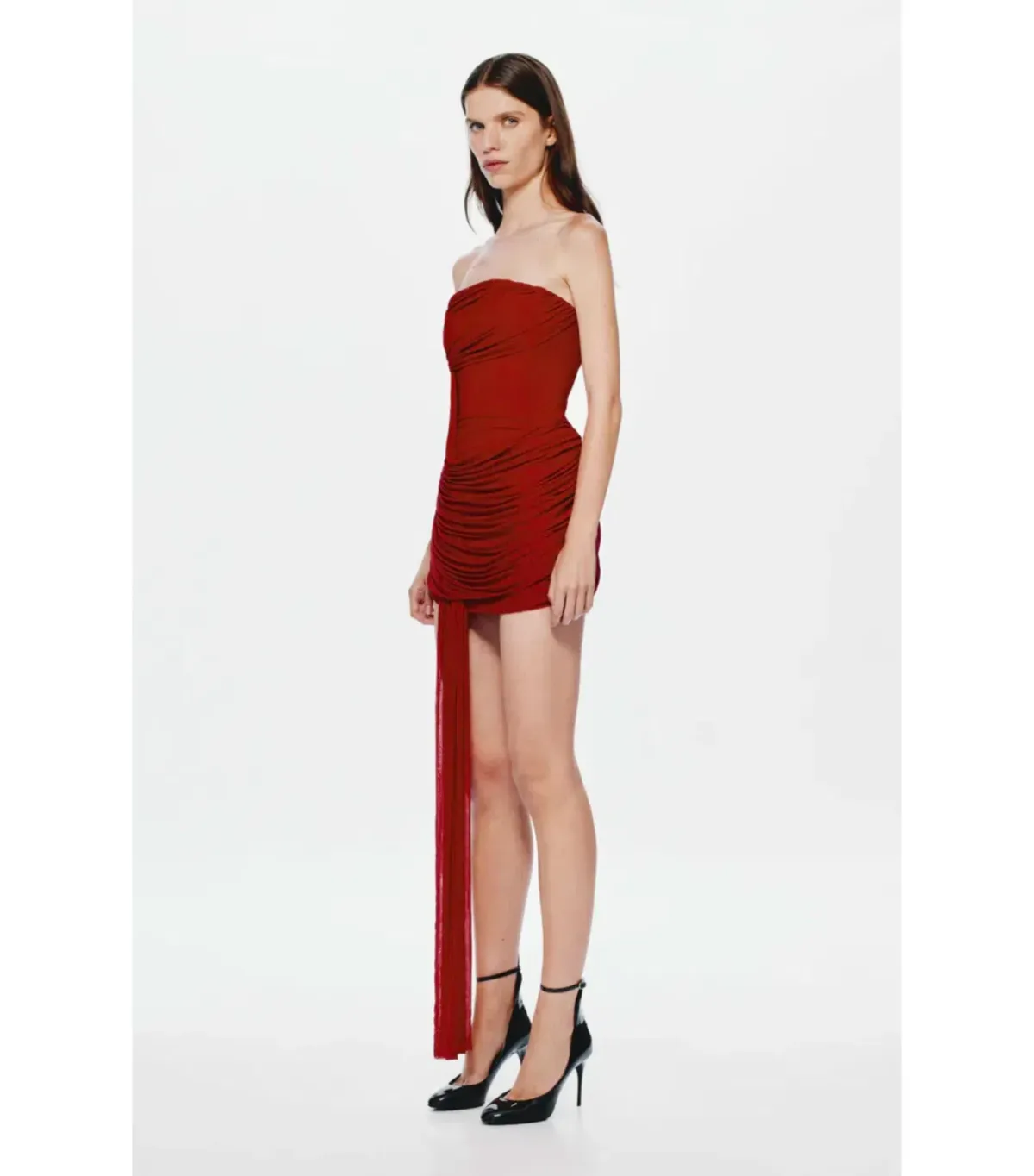 Misha The Ember Wrapped Mini Dress in Cherry Red XS / AU 6 - Image 6