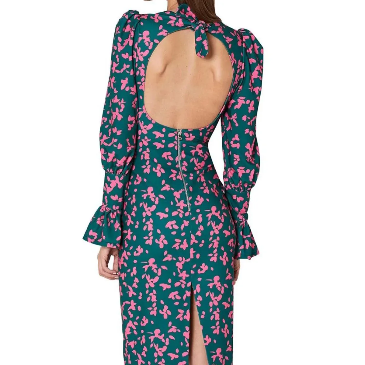 By Johnny Petal Punch Dress Green Print Size AU 8 - Image 2