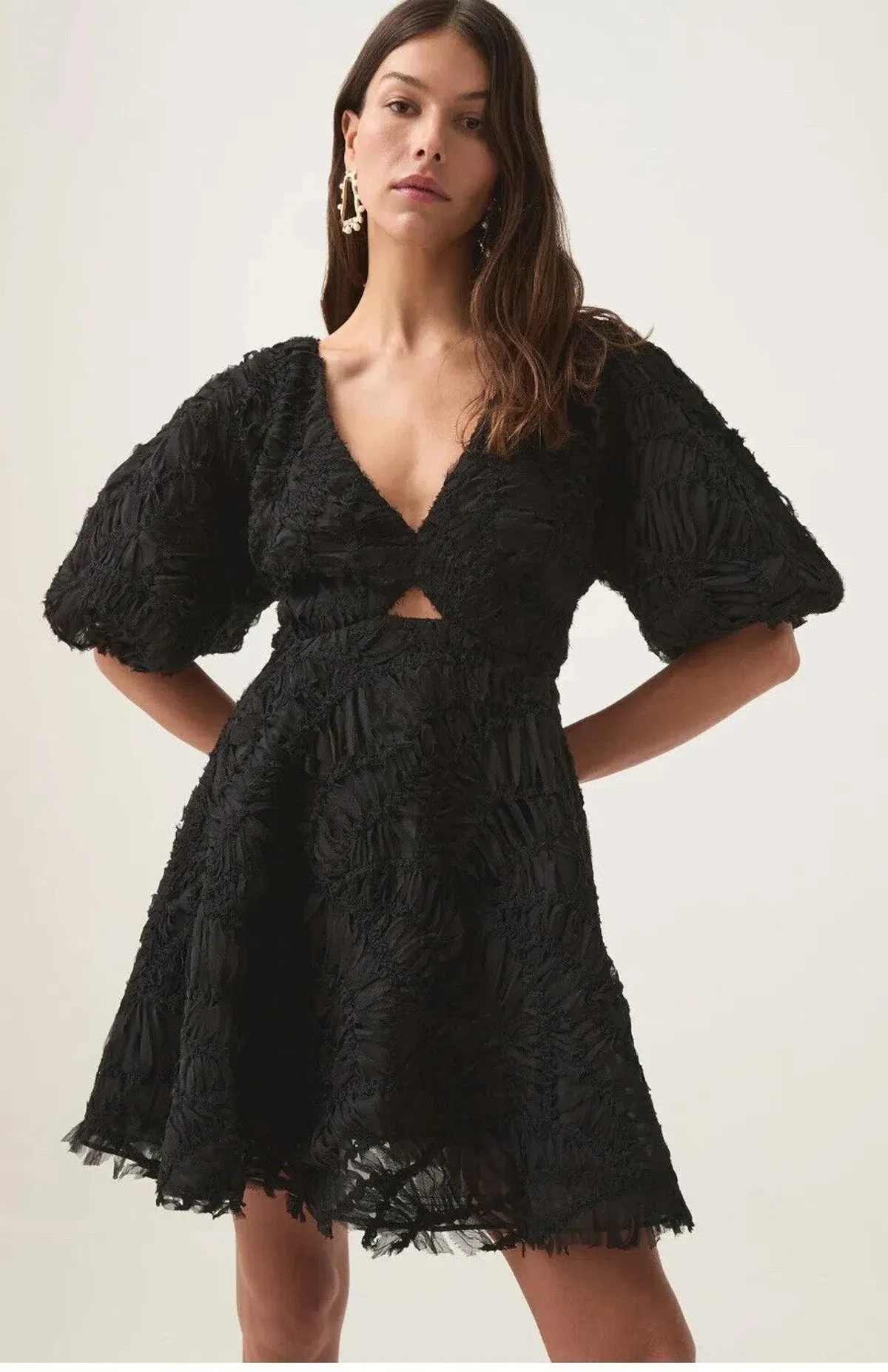 Aje Florential Mini Swing Dress Black Size 14 - Image 2