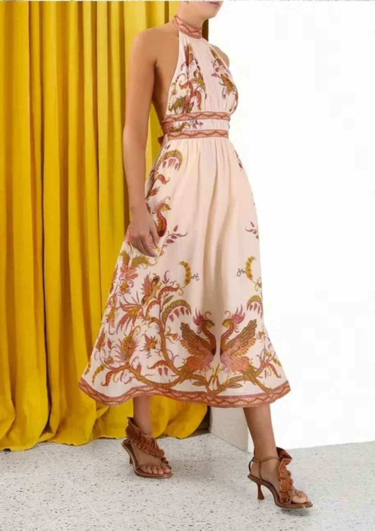 Zimmermann Cassia Halter Bow Midi Dress size 3 / AU12-14 - Image 1