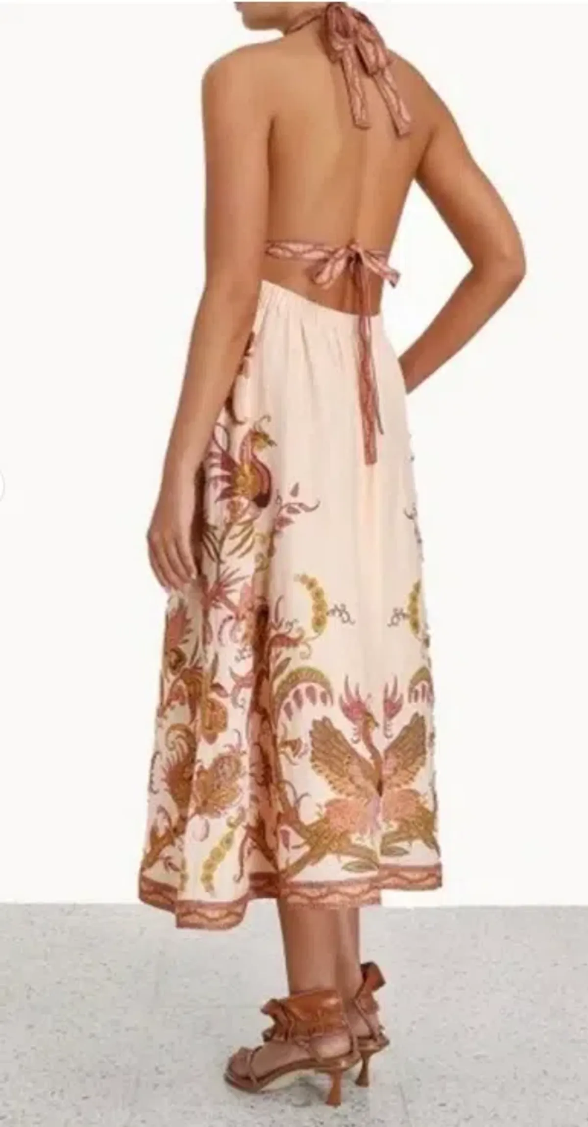 Zimmermann Cassia Halter Bow Midi Dress size 3 / AU12-14 - Image 3