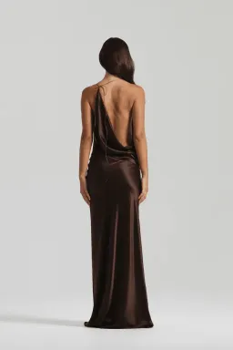  Natalie Rolt Gabi Gown in Espresso Size 0 /Au 6 for rent on The Volte - image 3