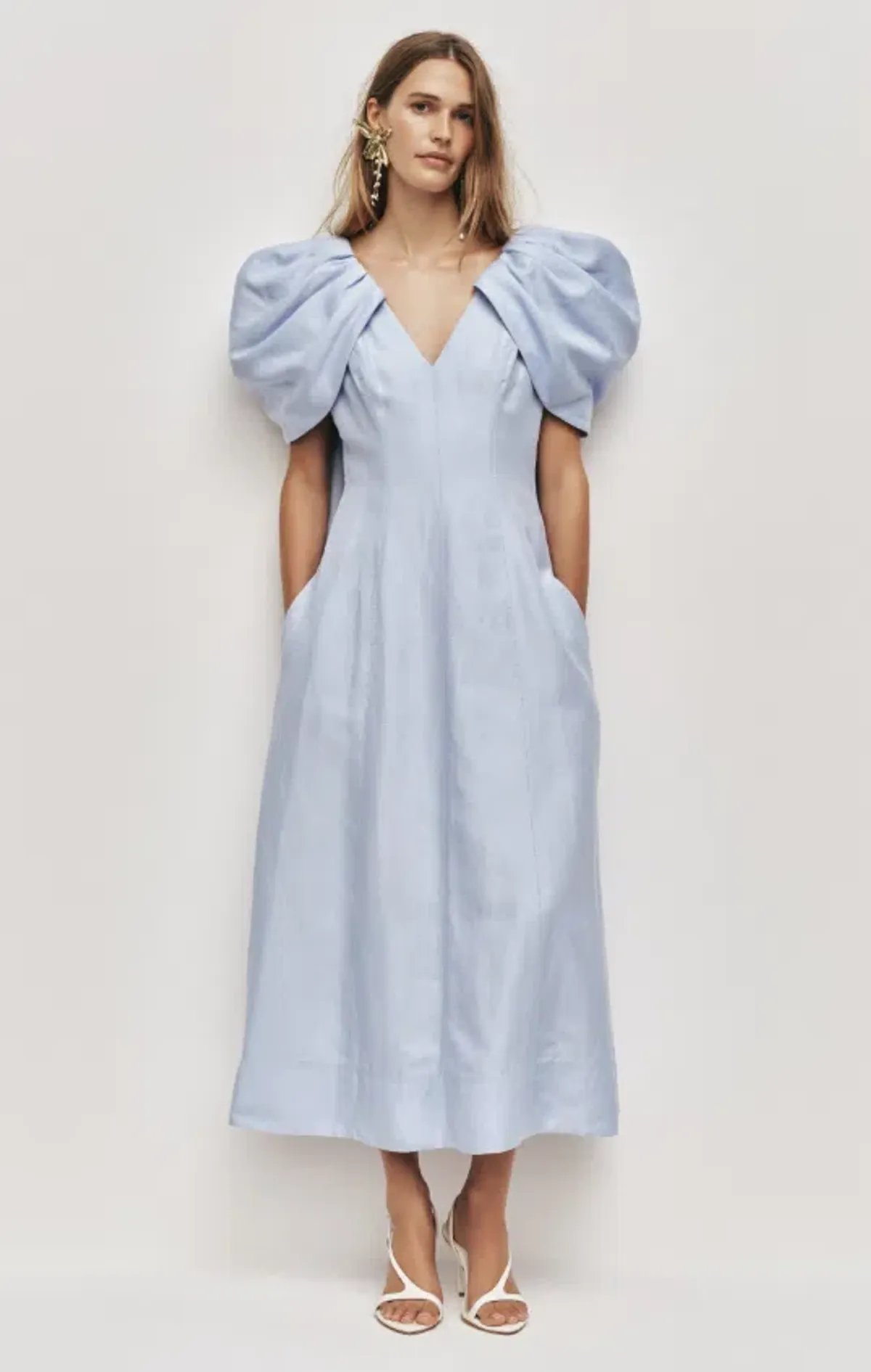 AJE Bisou Midi Dress Pale Blue Size 8 - Image 1