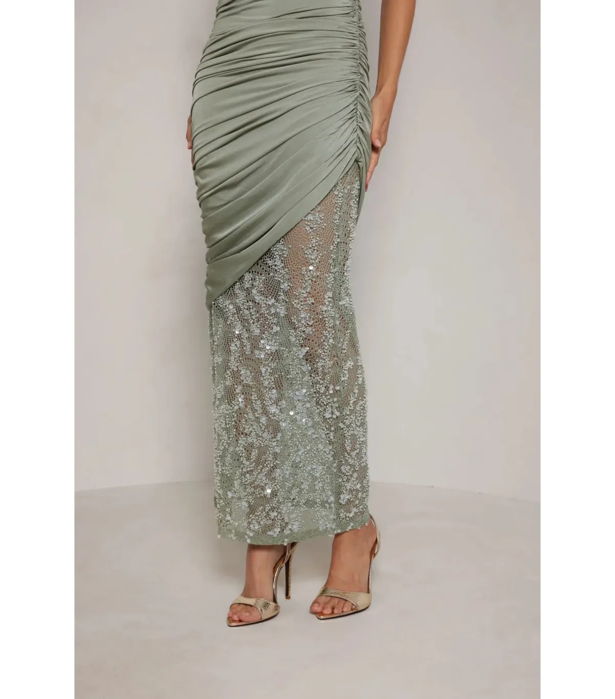 Elle Zeitoune Journee Maxi Dress Sage Size AU 12 - Image 5