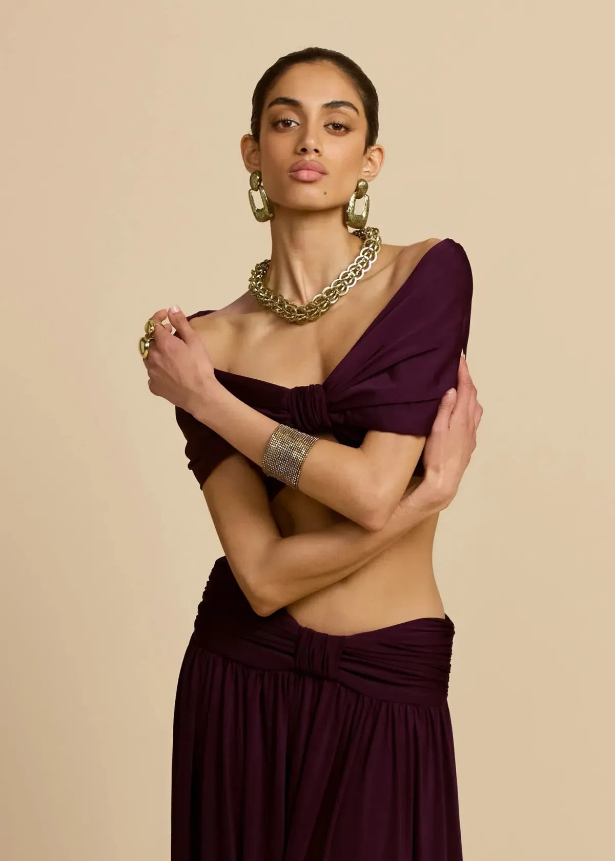 Arcina Ori Alessia Top And Skirt Set In Plum Size 8/ S - Image 4