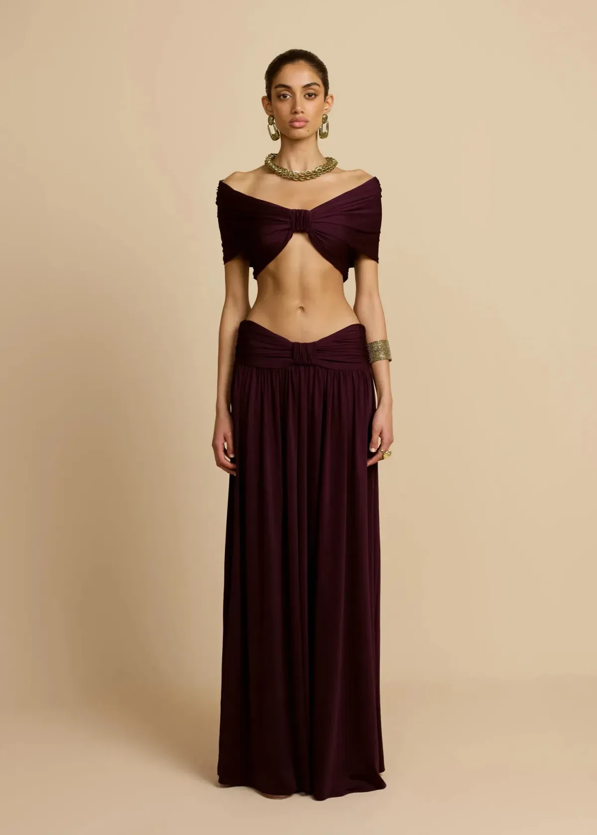 Arcina Ori Alessia Top And Skirt Set In Plum Size 8/ S - Image 1
