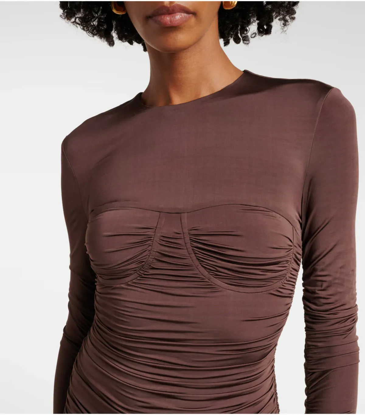 Sir the Label Alessia Draped Maxi Gown Brown Size 0 / AU 6  - Image 3