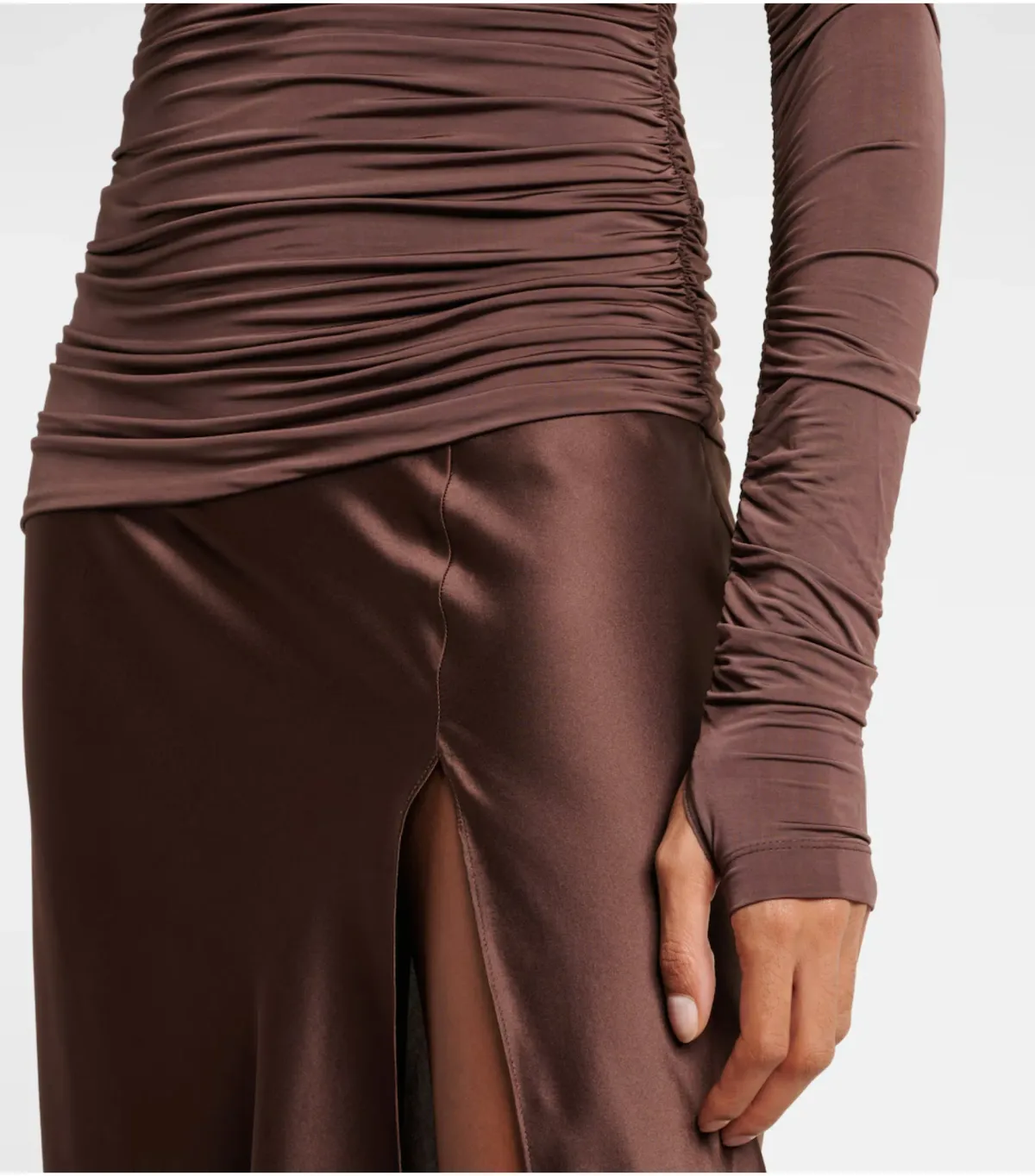 Sir the Label Alessia Draped Maxi Gown Brown Size 0 / AU 6  - Image 4