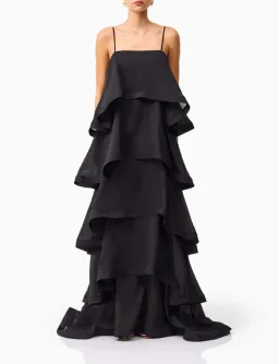 Elliatt Tilly 5 Tiered Maxi Dress in Black Size AU 8 for rent on The Volte - image 1