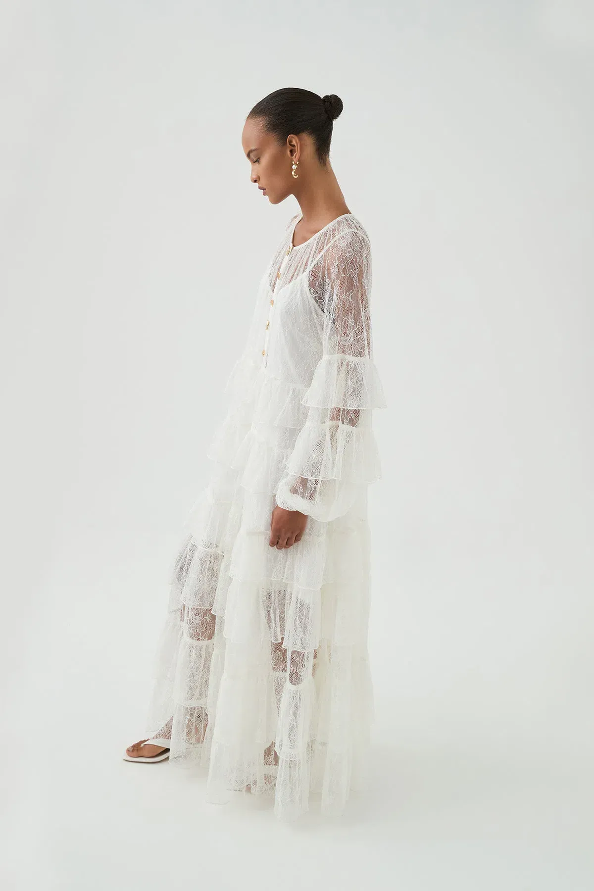 Aje Primrose Lace Maxi Dress White Size AU 4 - Image 3