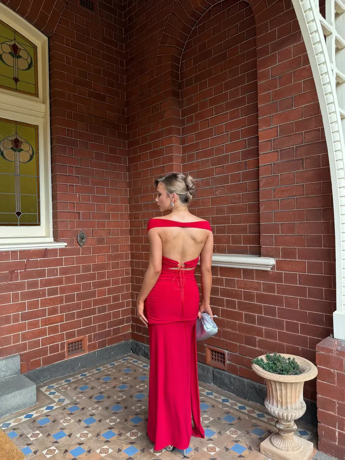 Deconduarte Ivana Jersey Maxi Dress in Pure Red Size M / AU 10 - Image 4