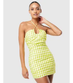 Mossman Check On It Mini Dress Green/Yellow Check Size AU 12 for rent on The Volte - image 3