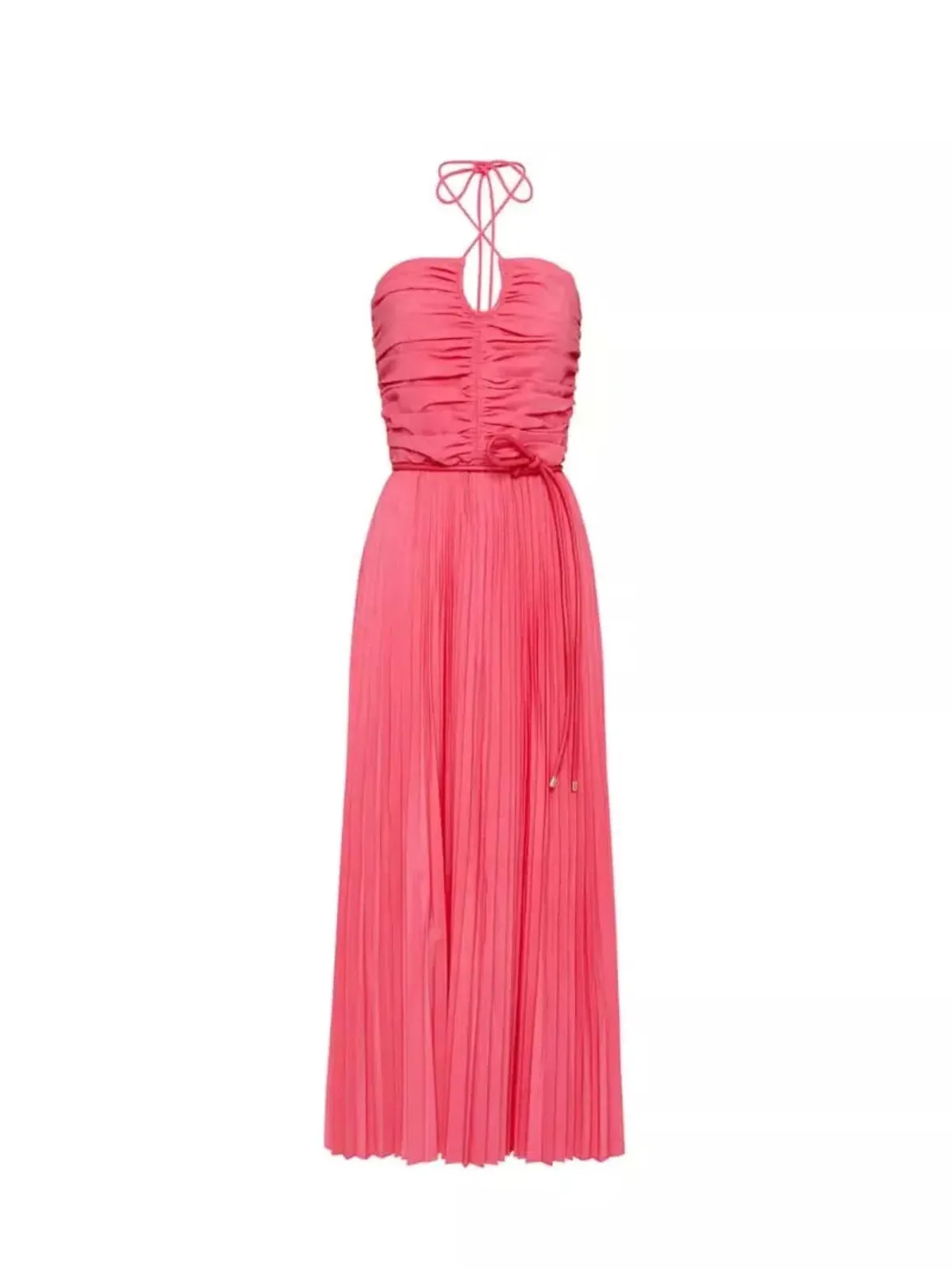 Rebecca Vallance Rosa Halter Midi Dress Pink Size AU 14 - Image 6