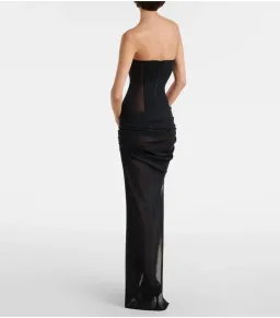 Alex Perry Sheer Strapless Corset Maxi Dress in Black Size AU 8 | Evening, Gala & Black Tie Dress for rent on The Volte - image 2