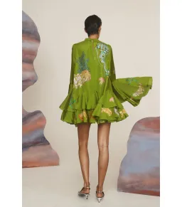 Alemais Aquatica Silk Mini Dress Green Size AU 12 for rent on The Volte - image 4