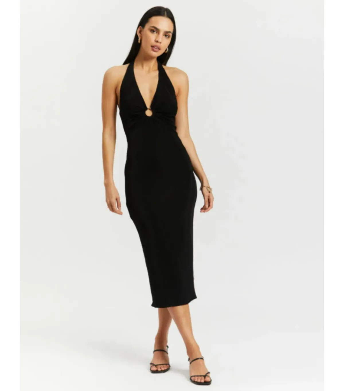 MISHA Theodora Midi Dress Black Size AU 8 - Image 1