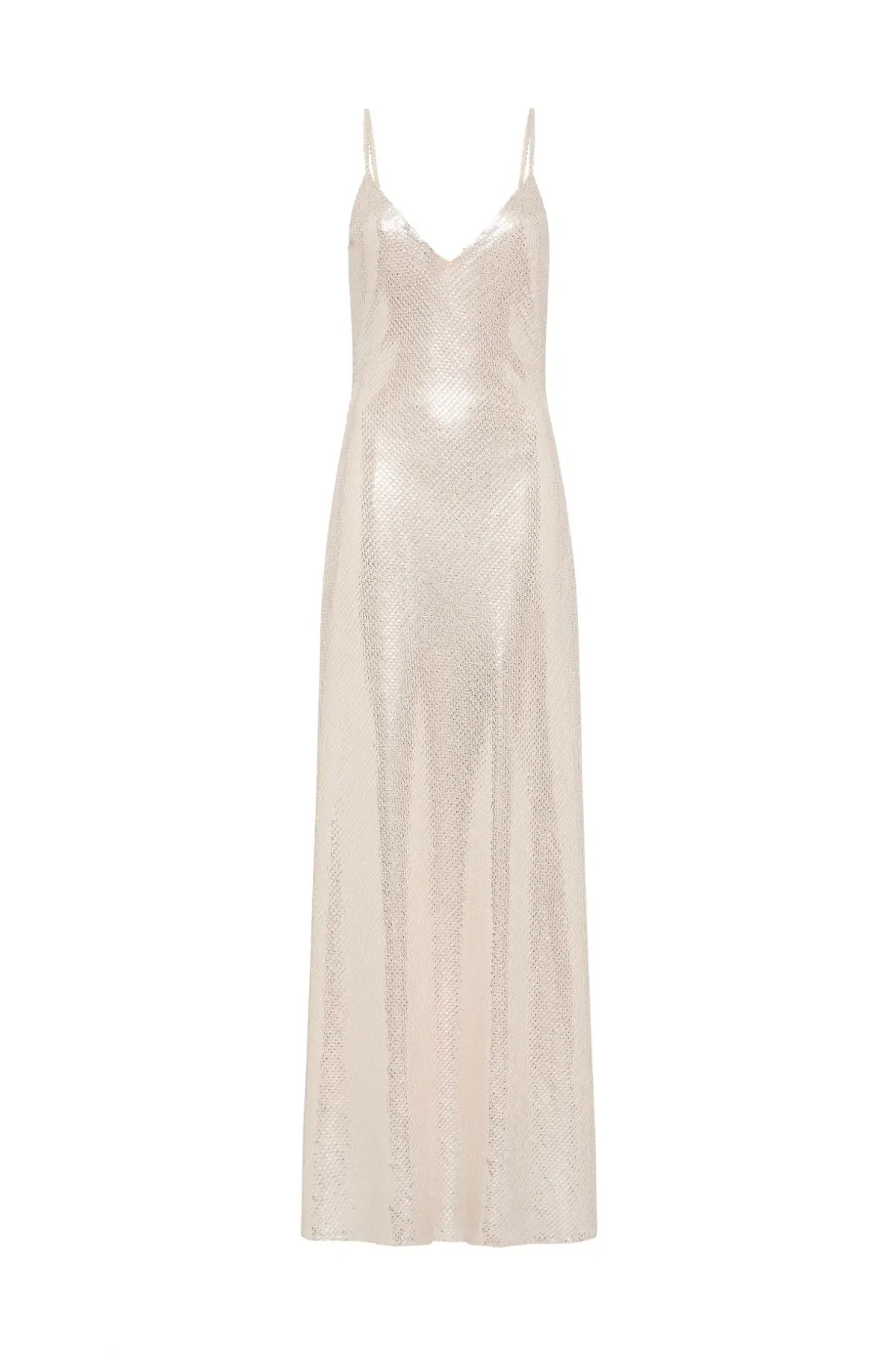 Manning Cartell High Voltage Slip Dress Nude Silver Size 10 - Image 4