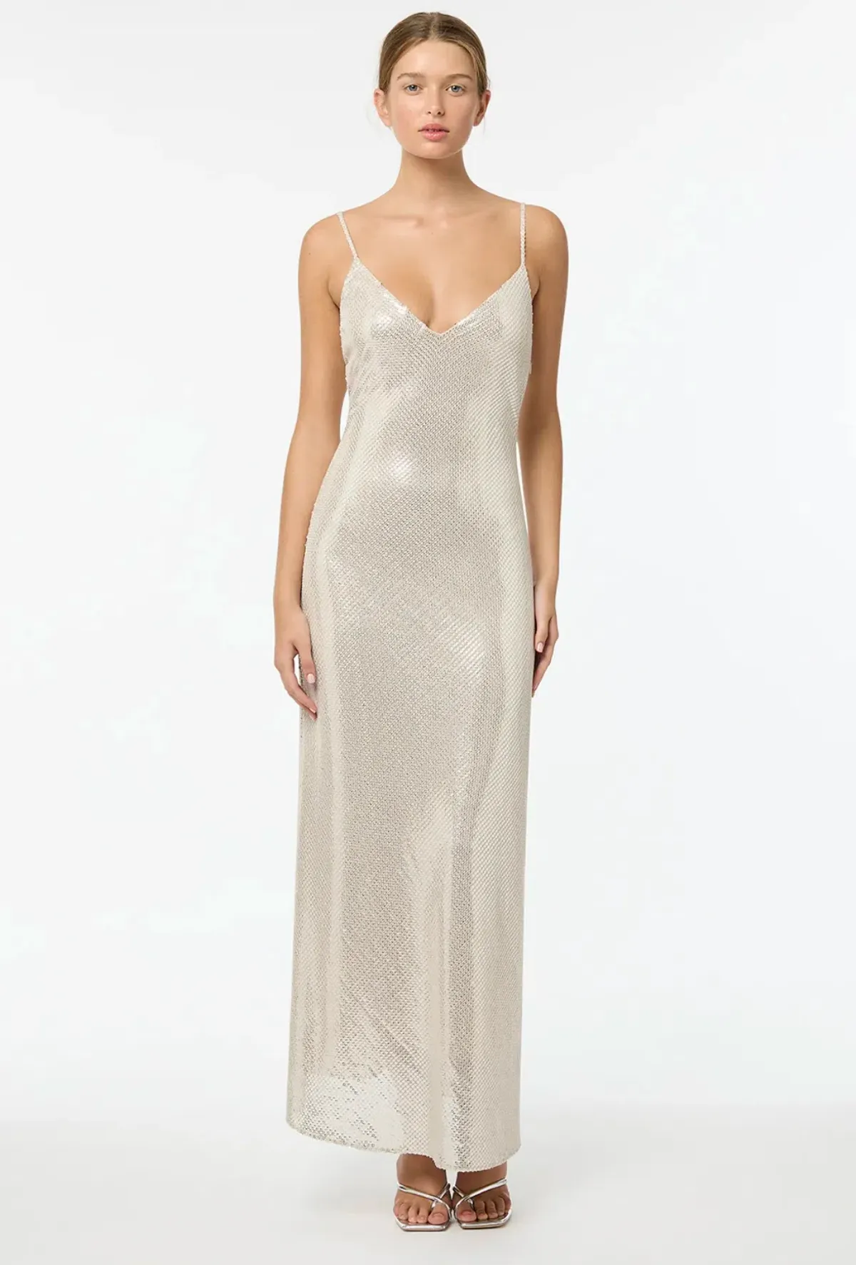 Manning Cartell High Voltage Slip Dress Nude Silver Size 10 - Image 1
