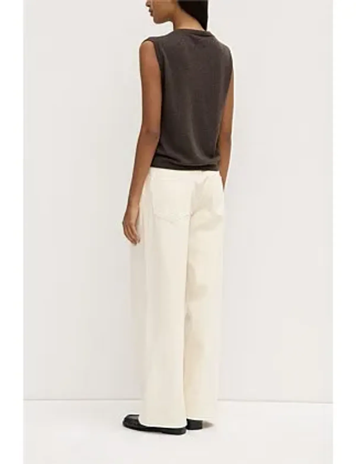 Assembly Label Lara Cashmere Knit Tank Ganache Marle Beige Size 8 - Image 2