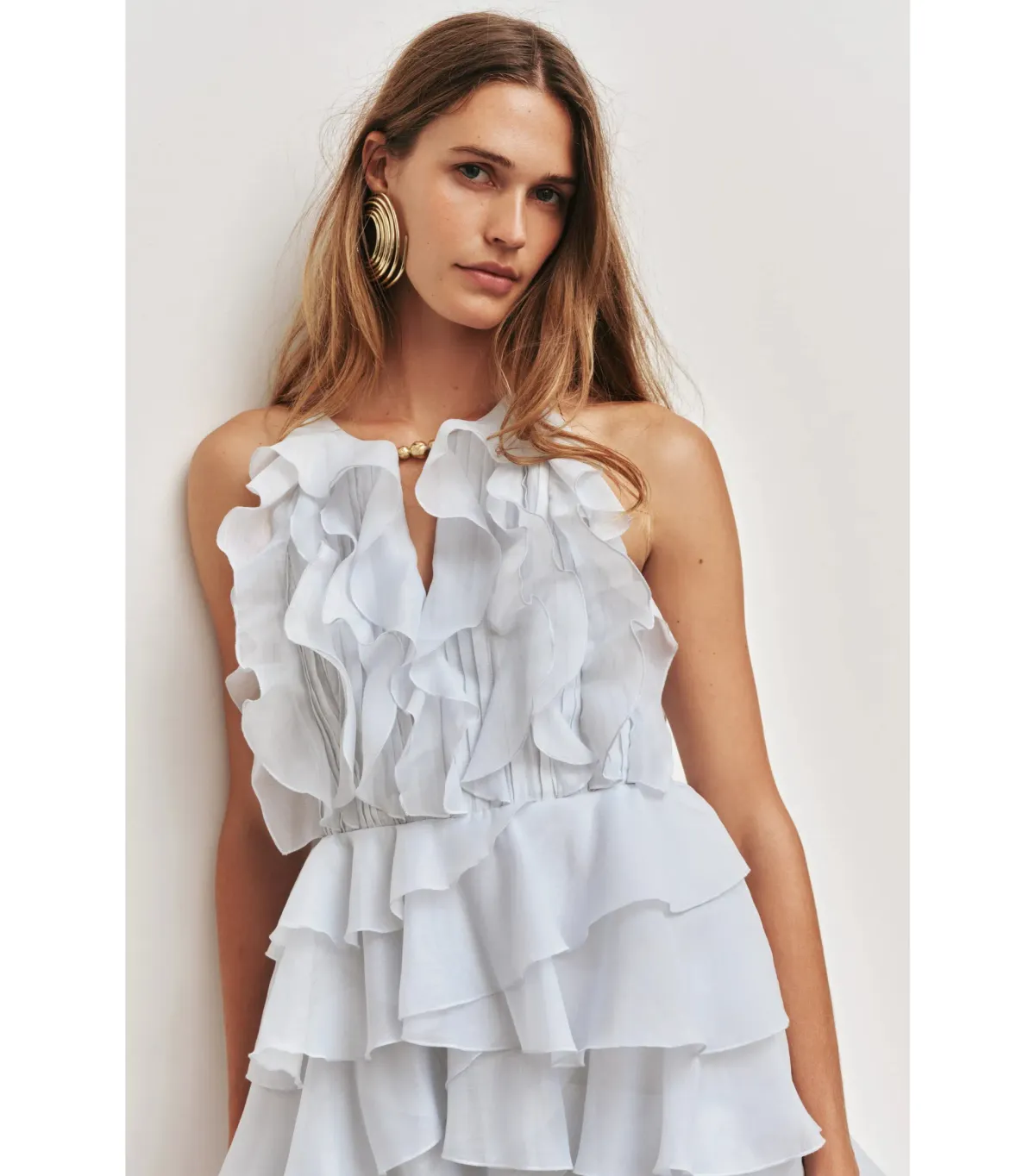 Aje Cleo Mini Dress Silver Blue Size 8 - Image 3