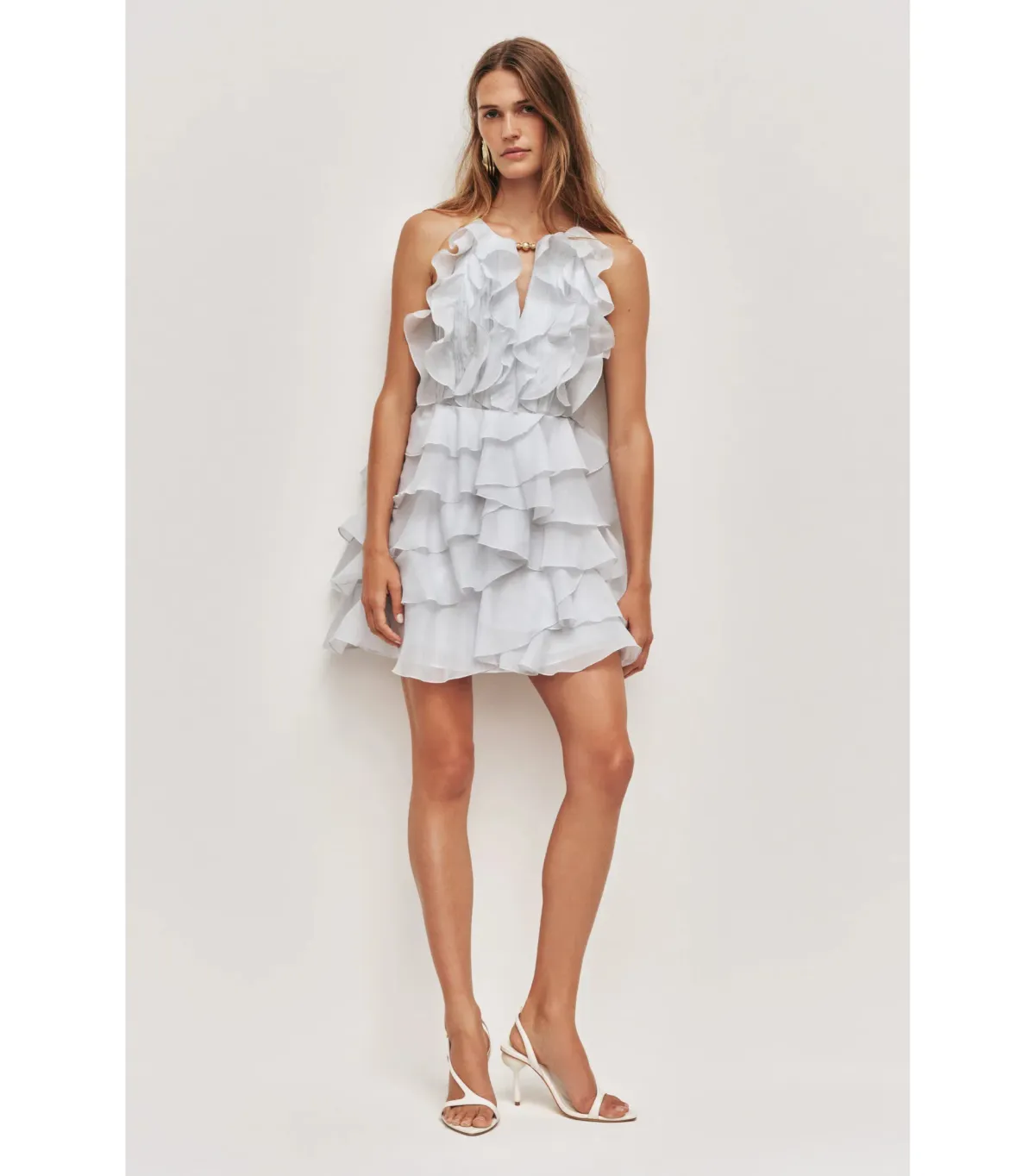 Aje Cleo Mini Dress Silver Blue Size 12 - Image 1
