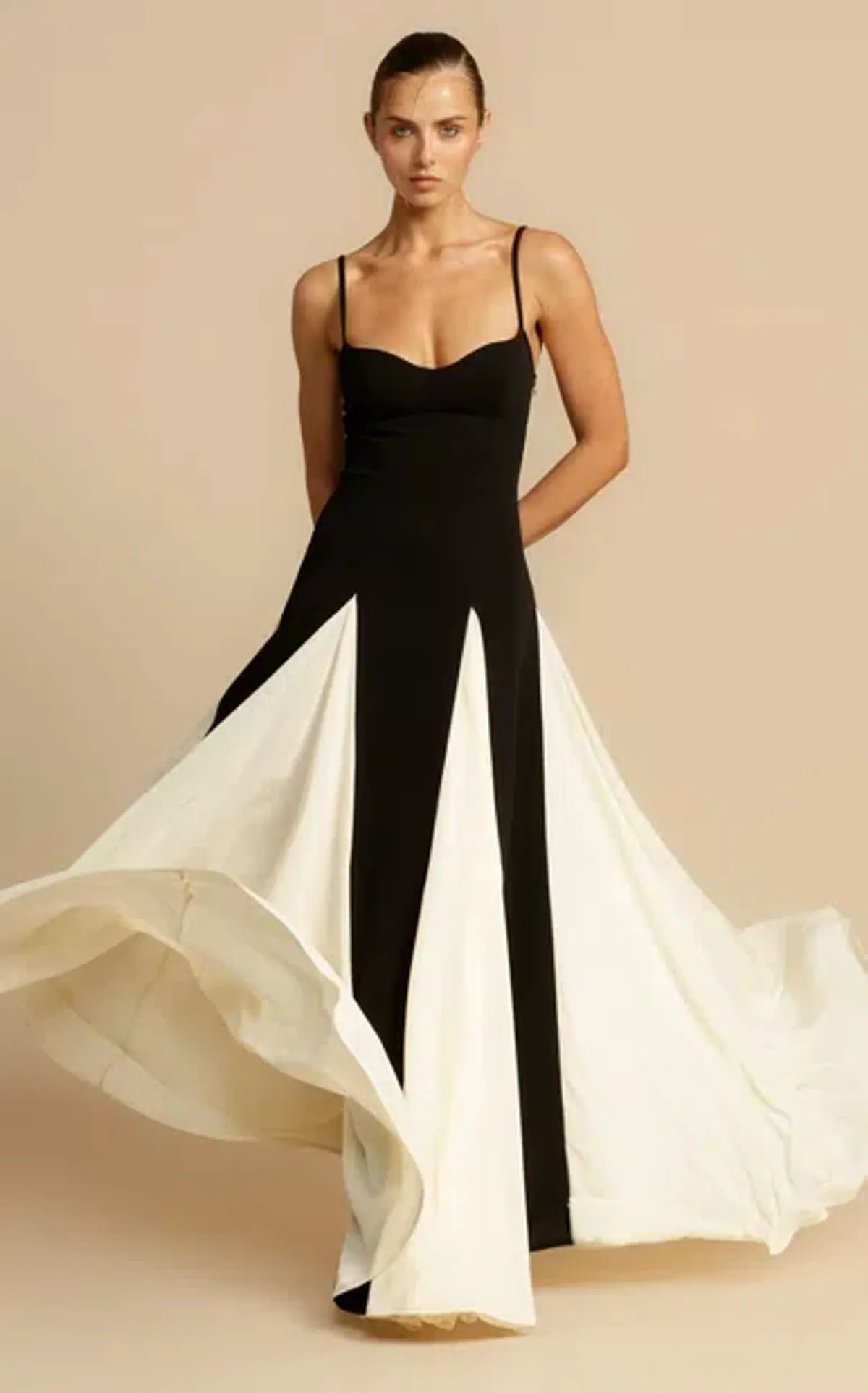 Arcina Ori Paloma Maxi Dress Black & Cream Size M/10 - Image 2