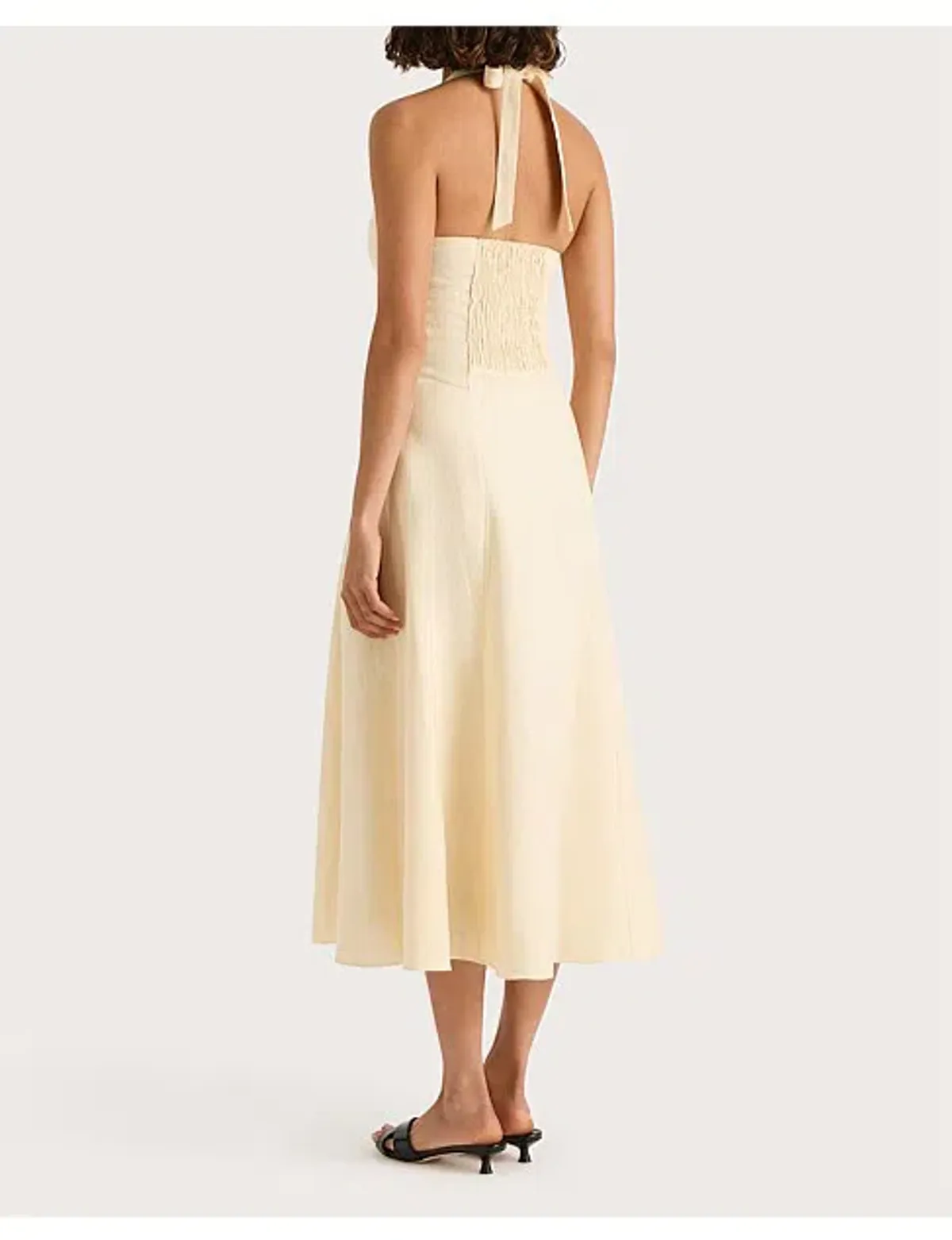 Faithfull the Brand  Marais Midi Dress Yellow Size 6  - Image 3