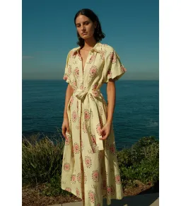 Palm Noosa Marla Maxi Dress in Savanna Tile Yellow Size AU 8 for rent on The Volte - image 5